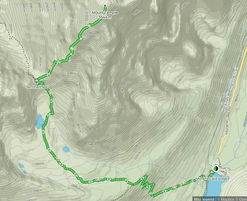 Map of the Mt. Temple.