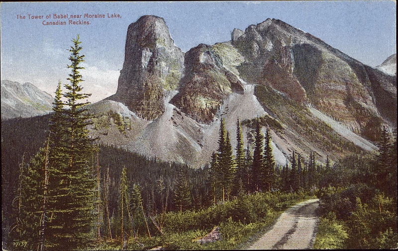 Old post card view of the Tower of Babel.