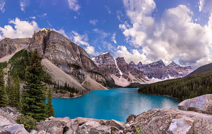 View from the top of the Rockpile at Moraine Lake.